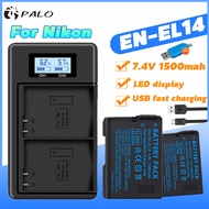 PALO⚡ Camera Charger EN-EL14 EN-EL14A ENEL14 EL14 Battery suitable for Nikon D3100 D3200 D3300 D3400