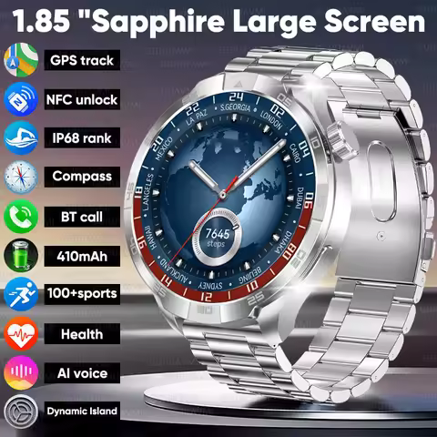 2025 New GT5 Pro Series Smartwatch 1.85" Sapphire Screen Ceramic Titanium GPS Tracker NFC BT Call IP