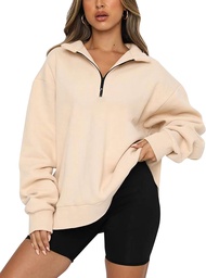 KOJOOIN Womens 1/4 Zip Pullover Long Sleeve Sweatshirt Quarter Zip Hoodies
