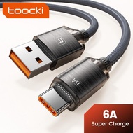 Toocki Cable USB Type C 6A Super Fast Charging Cable Fit For iPhone 15 Full Series Crystal Aluminum Cable USB2.0 Transmission Data Cable For Samsung Huawei Xiaomi Mobile Phones