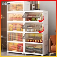 ◈Storage Cabinet Large Space Transparent Almari Baju Plastik Cabinet Storage Box Kitchen Cabinet Drawer Kabinet Dapur 收納櫃❦
