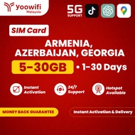 Yoowifi Instant SIM Armenia, Azerbaijan, Georgia | Total Data 5-30GB