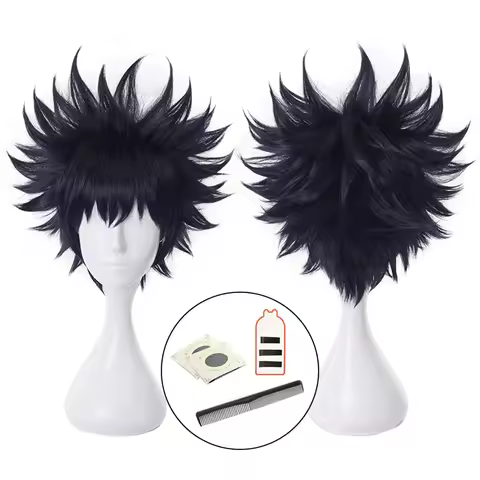 HOLOUN Jujutsu JJK Anime Fushiguro Megumi Cosplay Wig Rose Net Synthetic Fiber Adjustable Size Hallo