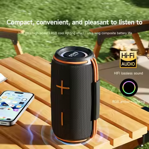 BASS-19 RGB Portable Heavy Wireless Speaker Music Center Stereo Speakers Subwoofer Loudspeaker Suppo