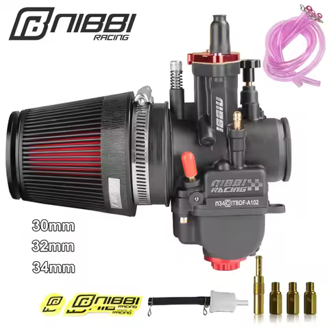 NIBBI High Performance Motorcycle PWK Carburetor CNC Air Filter Kit pwk30/32/34mm Power Jet Carb for