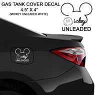 Gas Tank Cover Decal Car Sticker - Mickey Unleaded White