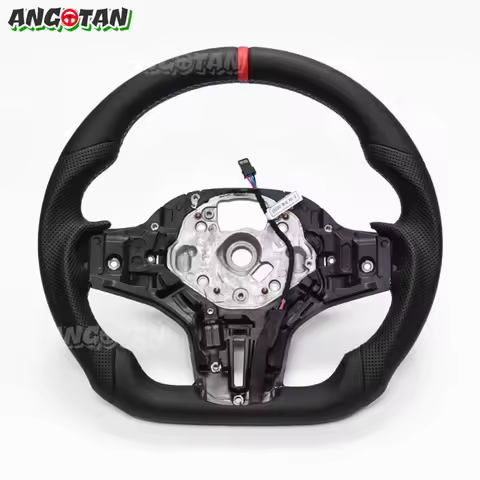 Full Leather Steering Wheel For BMW G20 G21 G22 G28 G29 F40 F44 F82 F83 F87 Black Smooth Leather Ste