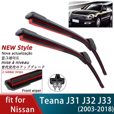 Double Rubber Car Wipers for Nissan Teana J31 J32 J33 Front Blades Brushes Cutter Automobiles Access