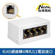 Taiwan Neon RJ45 Network Cable To 4-Port RJ11 Telephone Interface