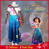 Encanto Mirabel Madrigal Isabela Cosplay Adult Costume Women Dress Flower Wig Earrings Glasses Party