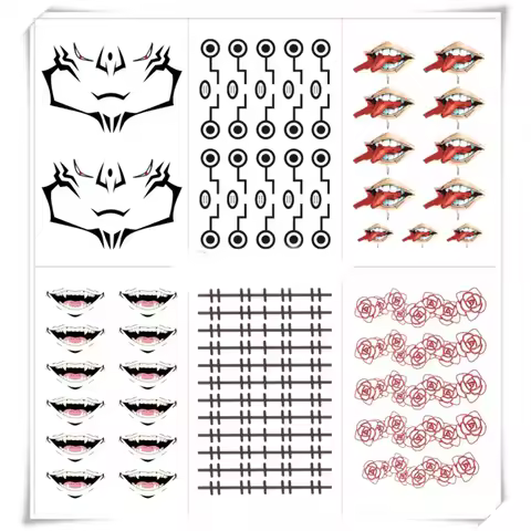 Brdwn Unisex Yuji Itadori Toge Inumaki Cosplay Tattoo Stickers
