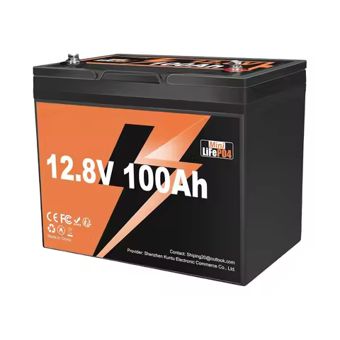 12.8V 100Ah Mini LiFePO4 Lithium Battery Built-in 100A BMS 1.28kWh 10-Year Lifespan Rechargeable Bat
