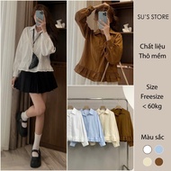 Basic SUSSTORESG A2992 Women's Fashion Soft Long-Sleeved Ruffle Shirt