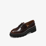 73Hours Womens Loafers Amber Fade Color British Style round Toe Rubber Outsole Comfortable Fashion S