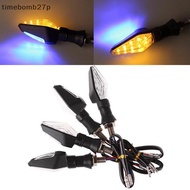 (time) 12LED Amber+Blue Motorcycle Turn Signal Indicator Light Blinker Universal （MY）