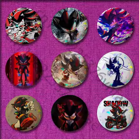 S-Shadow the H-HedgehogS Badges 32mm 25mm 44mm 75mm 58mm Round Pin Brooch Hat Cap Souvenir Cosplay G