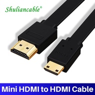 Kabel HDMI Mini datar kecepatan tinggi 4K 3D 1080P 1m 1.5m 2m 3m 5m untuk monitor kamera proyektor notebook TV