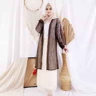 Bella Long Outer Brokat Lace Cardigan lengan panjang balon