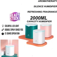 2000ML USB Air Humidifier Double Spray Port Essential Oil Aromatherapy Diffuser Cool Mist Maker