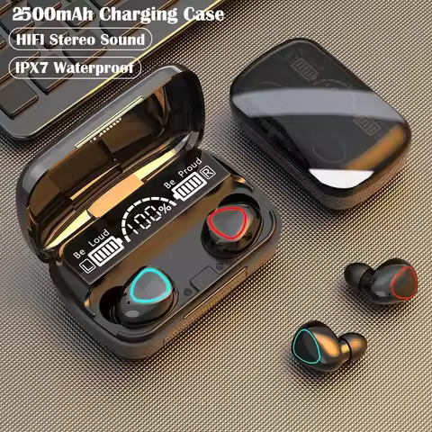 M10 TWS Bluetooth Headphones 3500mAh Charging Box Wireless Earphones With Microphone 9D Stereo Sport