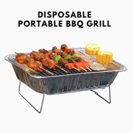 (DIYMONKEY) Disposable Portable BBQ Mesh Grill Set Instant Barbecue Set BBQ Grilling Pit Indoor Outd