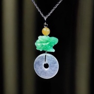 冰種翡翠平安扣項鍊18K金鑲嵌墜頭 | 天然緬甸翡翠A貨 | 送禮