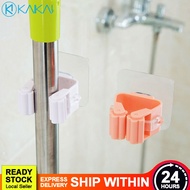🔥 PROMO 🔥 Wall Mounted Mop Holder Broom Hook Clip 6 x 6 cm High Quality ABS Seamless Bathroom Kitche
