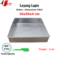 Loyang Kue Lapis 26 cm/Loyang Kotak Lapis 26x26x4 cm/Loyang Lapis Surabaya/Loyang Bolu Gulung/Loyang