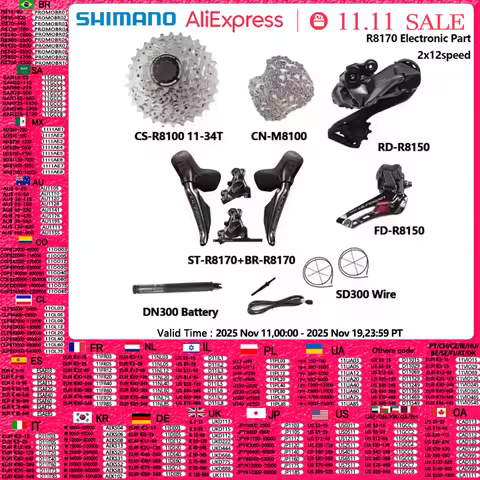 Shimano Ultegra R8170 Di2 Electronic Part 2x12S R8150 Rear Derailleur R8100 Cassette Hydraulic Disc 
