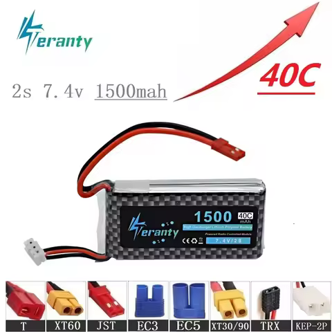 High Rate 40C 7.4V 1500mAh Lipo Battery For RC Helicopter Parts 2s Lithium battery 7.4 v Airplanes b