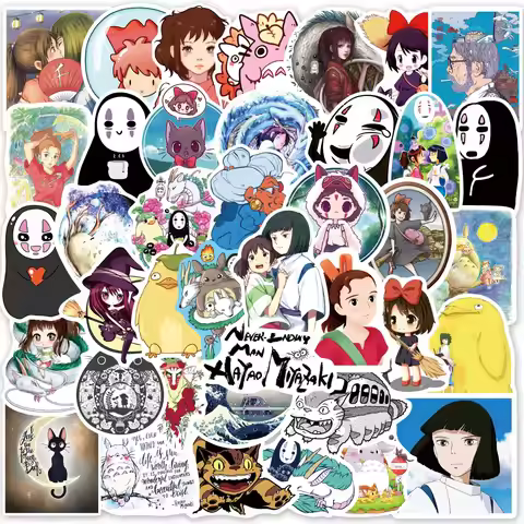 50PCS Ghibli Hayao Miyazaki Sticker Vinyl Waterproof for Laptop Phone Case Notebook Water Bottle DIY