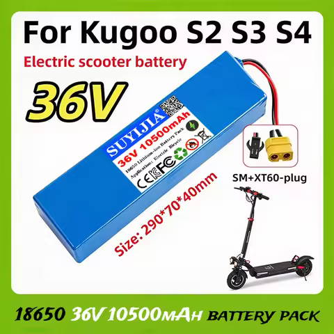 10S3P 36V 10500mAh/378Wh 18650 Rechargeable Lithium Battery Pack 10S3P with BMS for Cool S1/S2/S3/S8