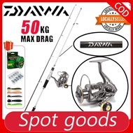 DAIWA Rod Fishing Set Combo Reel Spinning Rod Joran Pancing BC Surf Reel Jigging 1 Set Reel Spinning