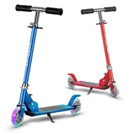 2-wheel Folding Kick Scooter 3 Adjustable Height Aluminium Alloy Frame Light Up Wheels Lightweight Scooter