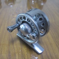 round Full Metal Fishing Reel with Drag Ice Fishing Wheel Interchangeable Left Right Hand Lightweigh