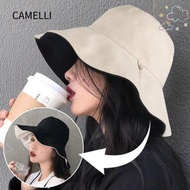 CAMELLI Bucket Hat Portable Panama Hat Double-Sided Anti-UV Sun Hat