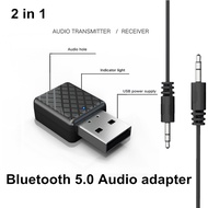 Bluetooth Receiver Transmitter 2 in 1 USB Bluetooth 5.0 Car Kit Mini Audio Receiver Adapter Music Wireless Speakers For Home Car