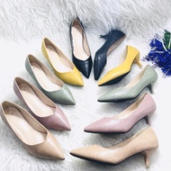 Gemilangshoes plain TMT croco high heels / imported premium women's shoes