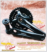 Crank bolong Shimano Altus MT 210 44T BB HT 2 Hitam 1 Set Gear Gir