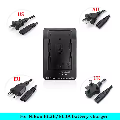 MH-18 Battery Charger for Nikon EN-EL3 D50 D70 D100 D80 D200 D90 D300 EN-EL3E 3A EL-3A EL-3E D100SLR
