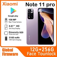 Xiaomi Redmi Note 11 Pro โทรศัพท์มือถือ95% ใหม่67W QC Dimensity 920ดิสเพลย์ AMOLED กล้อง108MP ทุกรุ่น5G