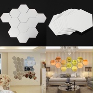 12pcs Acrylic Hexagonal 3d Diy Modern Design Mirror Wall Window Sticker Murals Vinyl Wall Decals Art