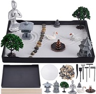 WEBEEDY Desktop Meditation Yoga Zen Garden Kit Japenese Sand Garden for Home Office Desktop Relaxati