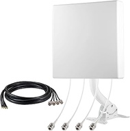 High Gain 4x4 MIMO 5G External Wide-Band Antenna Kit with 20ft Low Loss Cable Signal Booster for 4G 