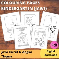 Printables colouring pages buku mewarna Jawi huruf Angka Huruf Hijaiyah Arabic alphabet number pdf