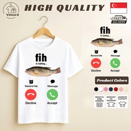 Fih Is Calling Fishing Phone Call Design T-Shirt Unisex Casual Cotton Tee Men Women Outdoor Sport Ap