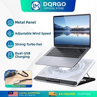 【DQRGO】Gaming Laptop Cooler Fan Strong Cooling Super Mute Adjustable Portable Stand Dual USB Charge For 12-17 inch Laptop（Free Gift 1 Data Cable）