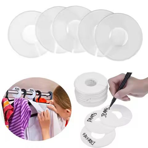 5/10PCS DIY Clothing Size Dividers Round Hangers Closet Dividers for Clothes Stores or Home White Bl