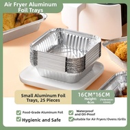 Air Fryer Square Paper Containers Pads Egg Tart Tin Foil Boxes