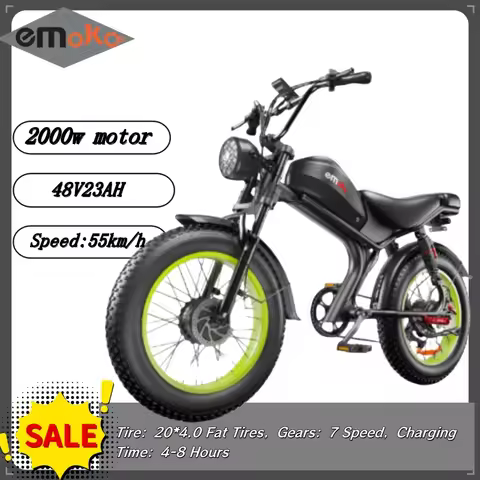 C93 Adult E-bike is 20 inch fat Electric bicycle 2000w dual motor 48V 23AH lithium battery tire moun